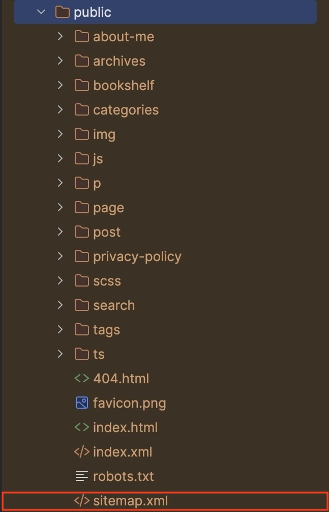 The file named &quot;sitemap.xml&quot;, in the public folder